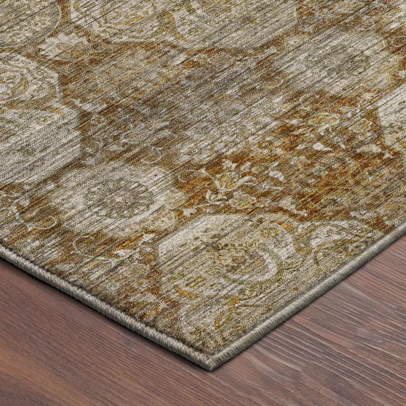 Machine Washable Aristo Terracotta 3\' x 5\' Rug