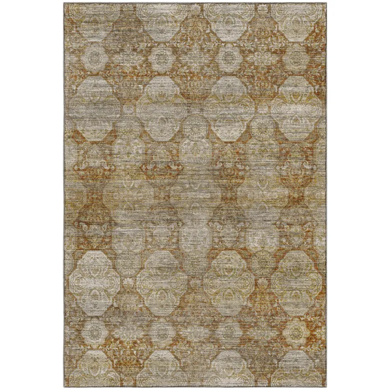 Machine Washable Aristo Terracotta 3\' x 5\' Rug