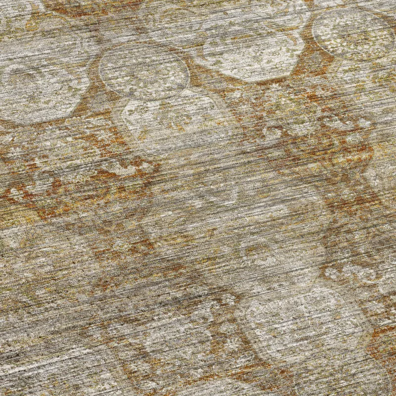 Machine Washable Aristo Terracotta 3\' x 5\' Rug