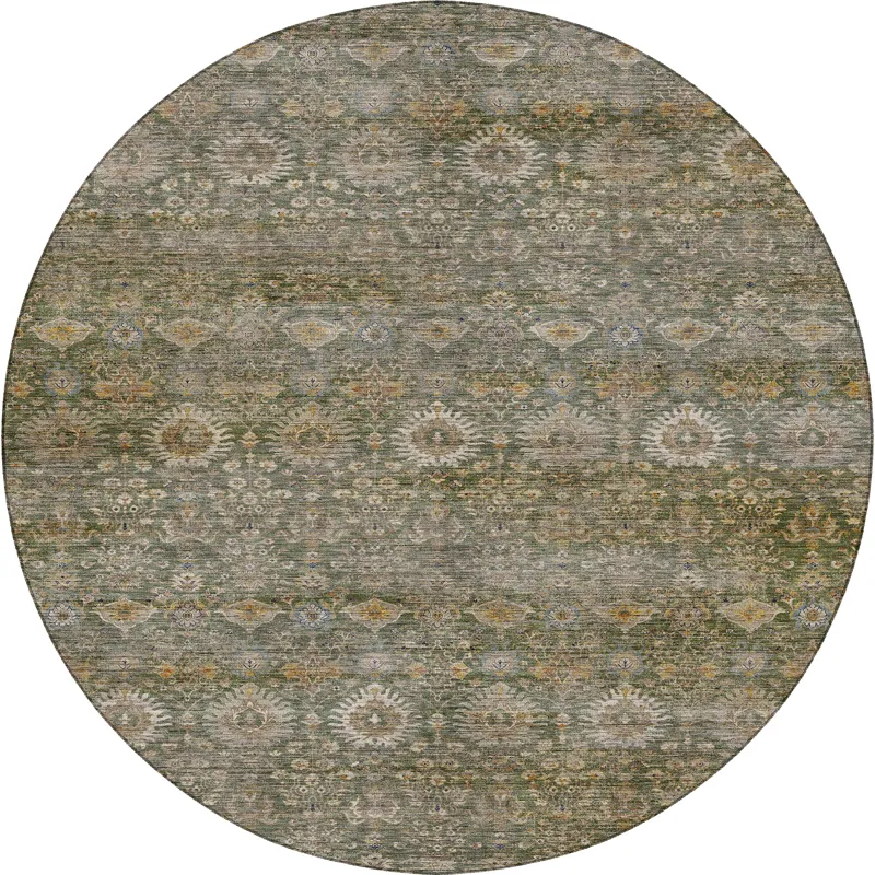 Machine Washable Aristo Basil 8\' x 8\' Round Rug