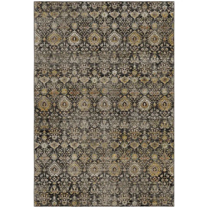 Machine Washable Aristo Black 5\' x 7\'6\" Rug