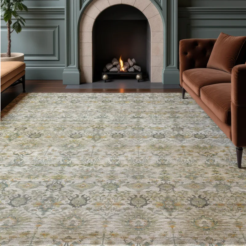Machine Washable Aristo Ivory 10\' x 14\' Rug