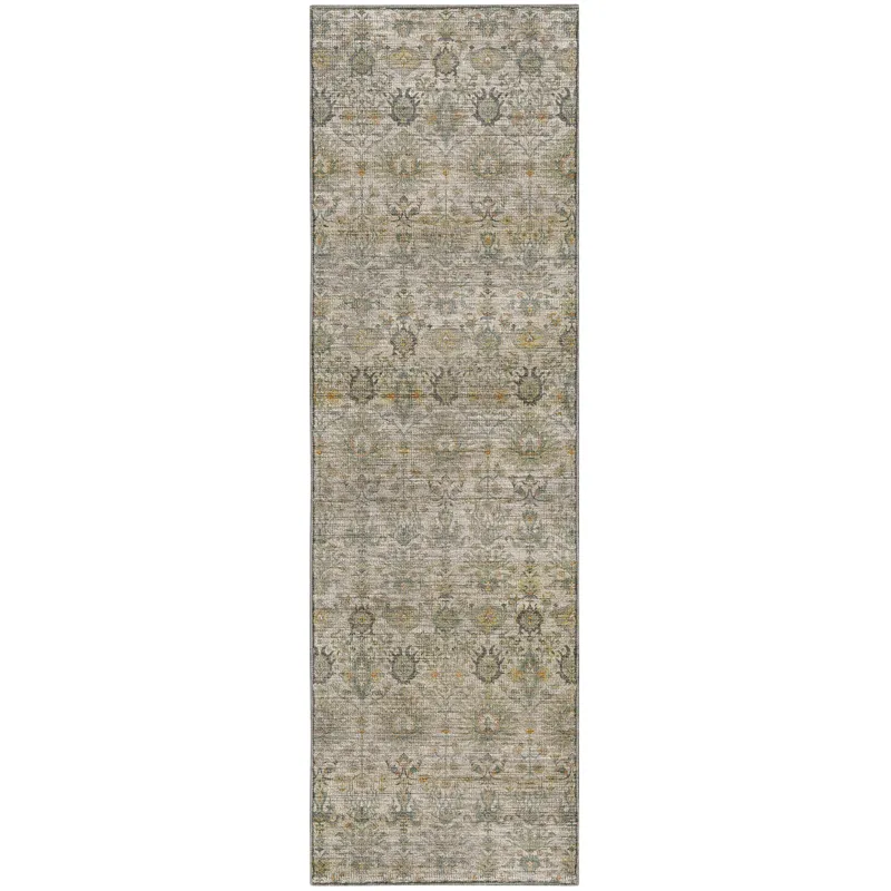 Machine Washable Aristo Ivory 2\'3\" x 7\'6\" Runner Rug