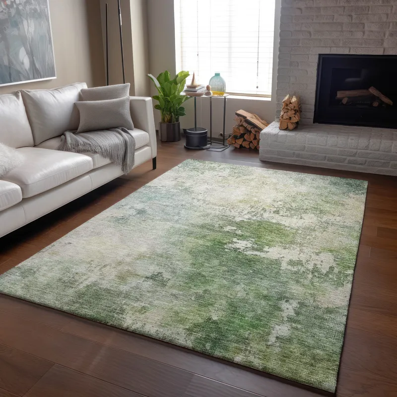 Luxury Washable Indoor/Outdoor Bresca Aloe 10\' x 14\' Rug