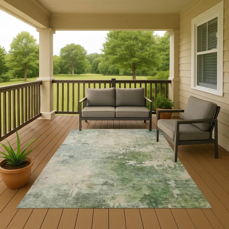 Luxury Washable Indoor/Outdoor Bresca Aloe 10\' x 14\' Rug