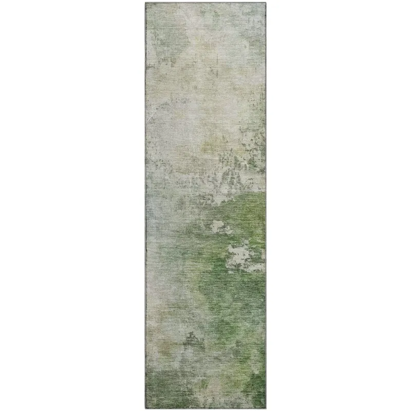 Luxury Washable Indoor/Outdoor Bresca Aloe 2\'3\" x 7\'6\" Runner Rug