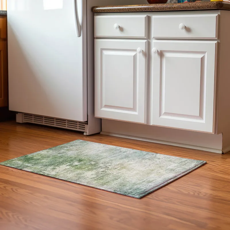 Luxury Washable Indoor/Outdoor Bresca Aloe 1\'8\" x 2\'6\" Rug
