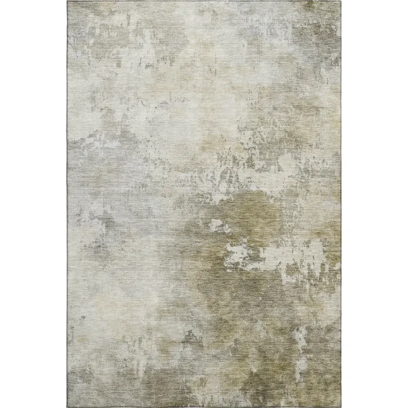 Luxury Washable Indoor/Outdoor Bresca Wheat 9\' x 12\' Rug
