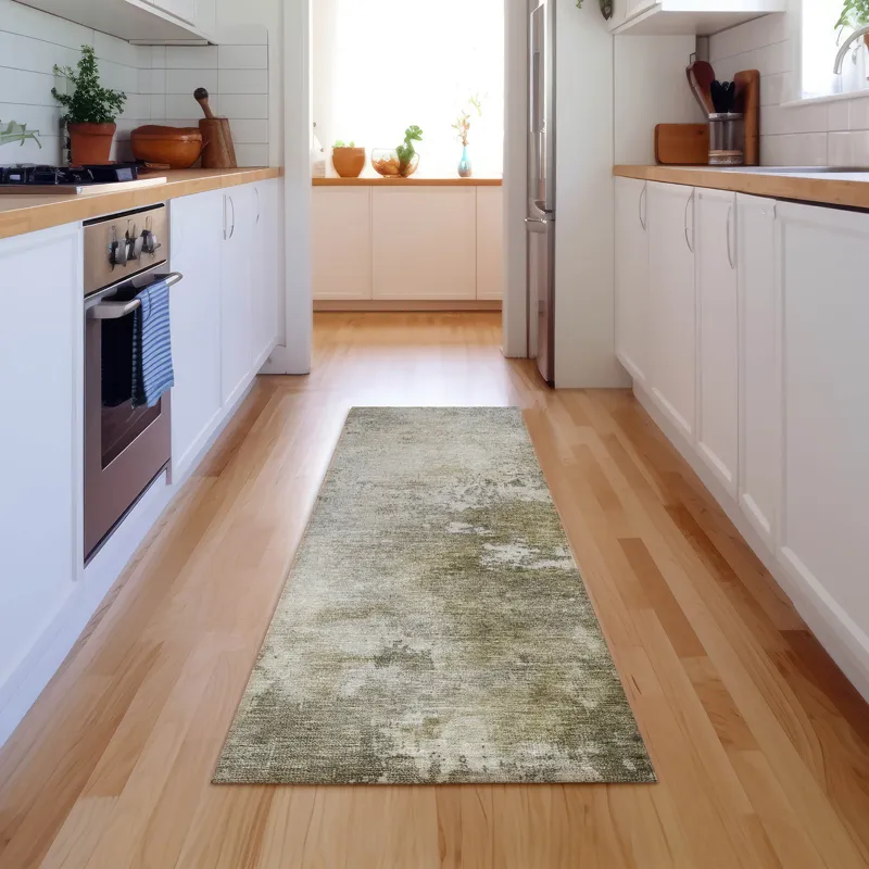 Luxury Washable Indoor/Outdoor Bresca Wheat 2\'3\" x 7\'6\" Runner Rug