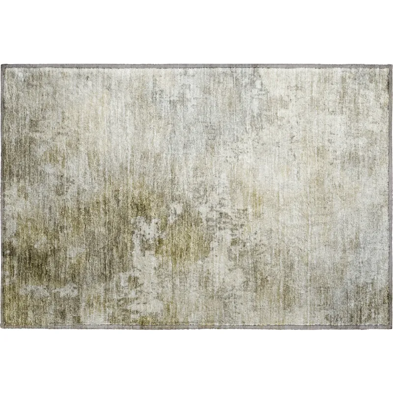 Luxury Washable Indoor/Outdoor Bresca Wheat 1\'8\" x 2\'6\" Rug