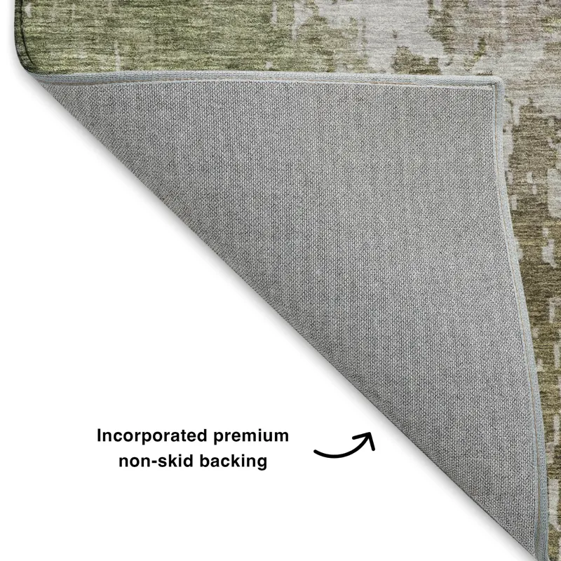 Luxury Washable Indoor/Outdoor Bresca Brown 2\'3\" x 7\'6\" Runner Rug