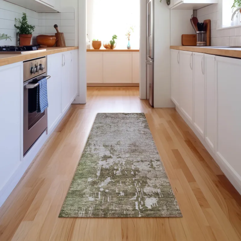 Luxury Washable Indoor/Outdoor Bresca Brown 2\'3\" x 7\'6\" Runner Rug