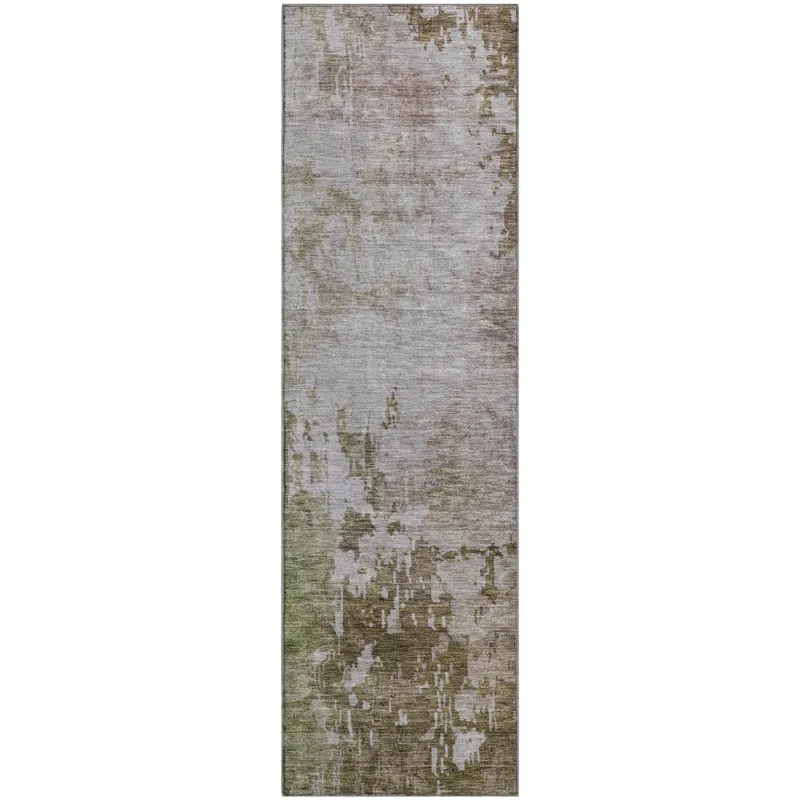 Luxury Washable Indoor/Outdoor Bresca Brown 2\'3\" x 7\'6\" Runner Rug
