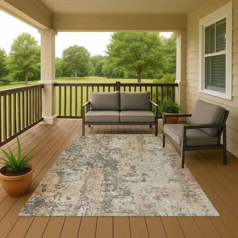 Luxury Washable Indoor/Outdoor Bresca Terracotta 8\' x 10\' Rug