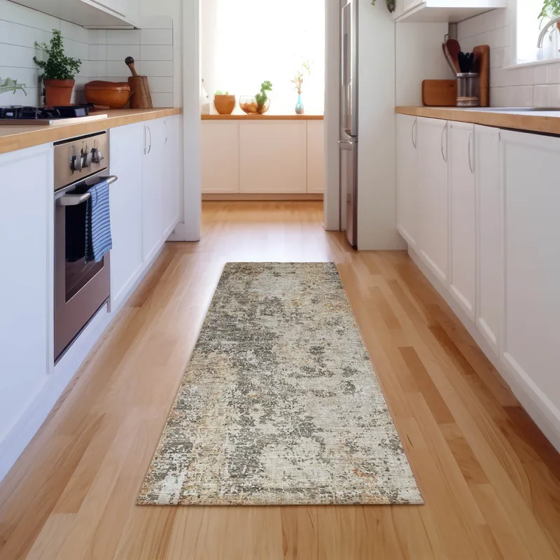 Luxury Washable Indoor/Outdoor Bresca Terracotta 2\'3\" x 7\'6\" Runner Rug