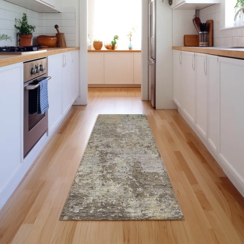 Luxury Washable Indoor/Outdoor Bresca Beige 2\'3\" x 7\'6\" Runner Rug