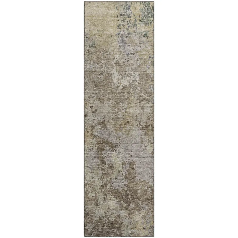 Luxury Washable Indoor/Outdoor Bresca Beige 2\'3\" x 7\'6\" Runner Rug