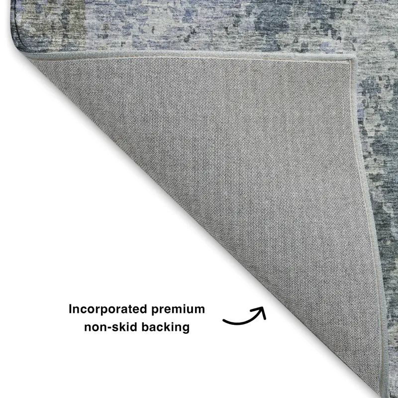 Luxury Washable Indoor/Outdoor Bresca Blue 10\' x 14\' Rug