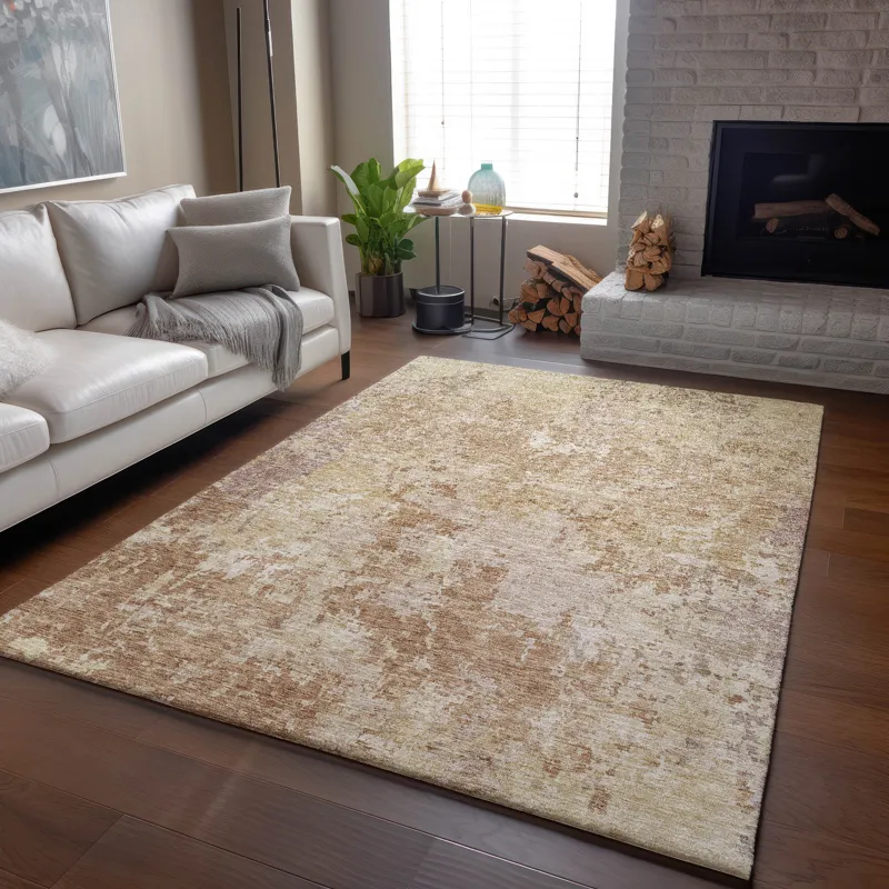 Luxury Washable Indoor/Outdoor Bresca Copper 5\' x 7\'6\" Rug