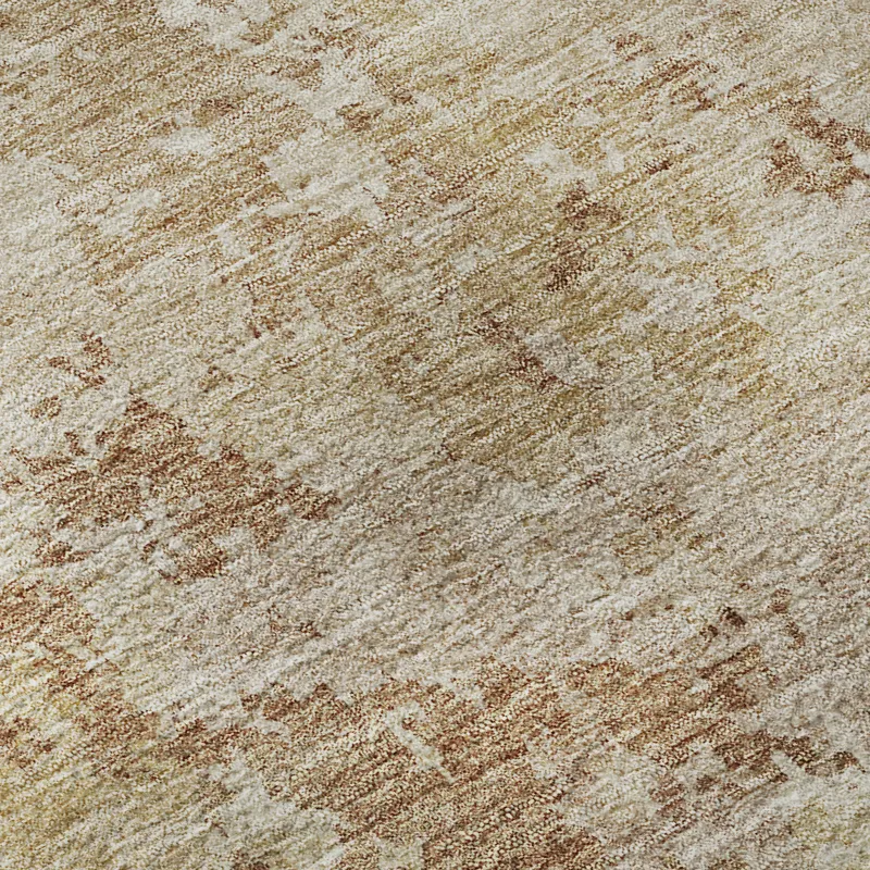 Luxury Washable Indoor/Outdoor Bresca Copper 2\'3\" x 7\'6\" Runner Rug