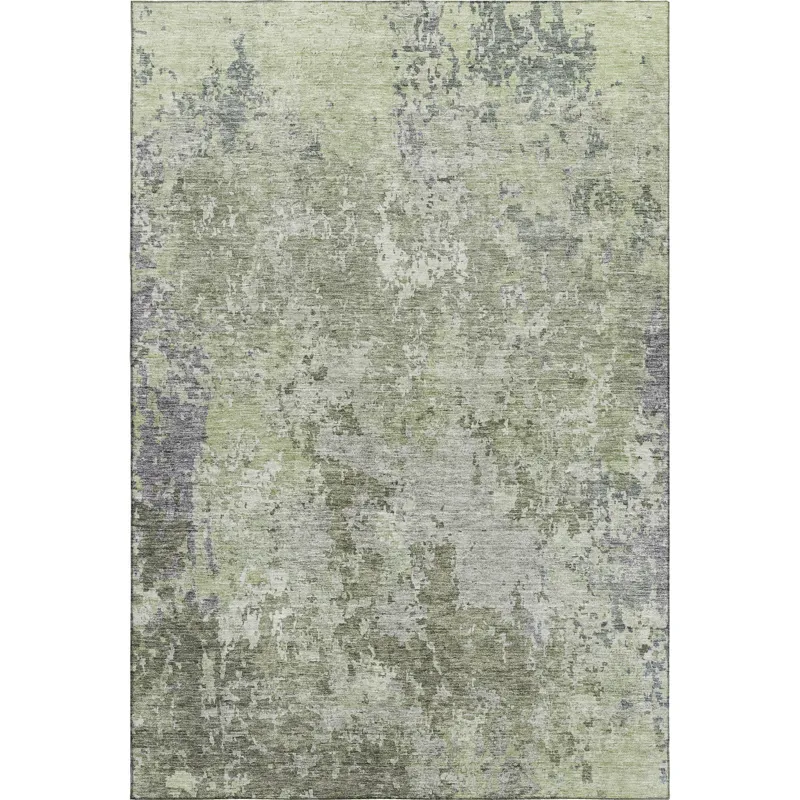 Luxury Washable Indoor/Outdoor Bresca Green 9\' x 12\' Rug