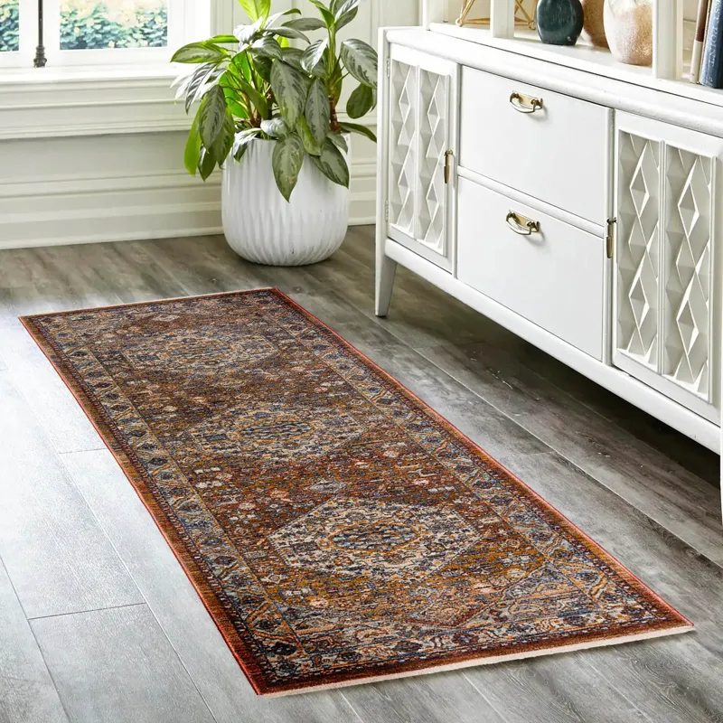 Bergama Paprika 2\'3\" x 7\'10\" Runner Rug