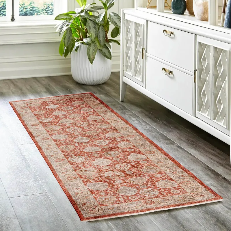 Bergama Paprika 2\'3\" x 7\'10\" Runner Rug