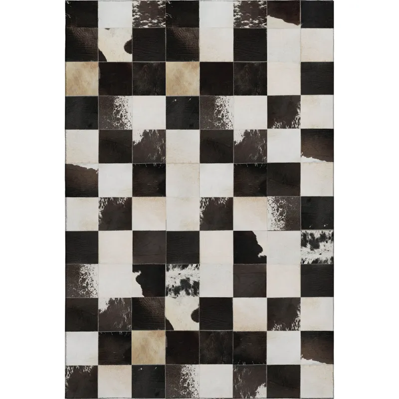 Luxury Washable Indoor/Outdoor Bozeman Black 9\' x 12\' Rug