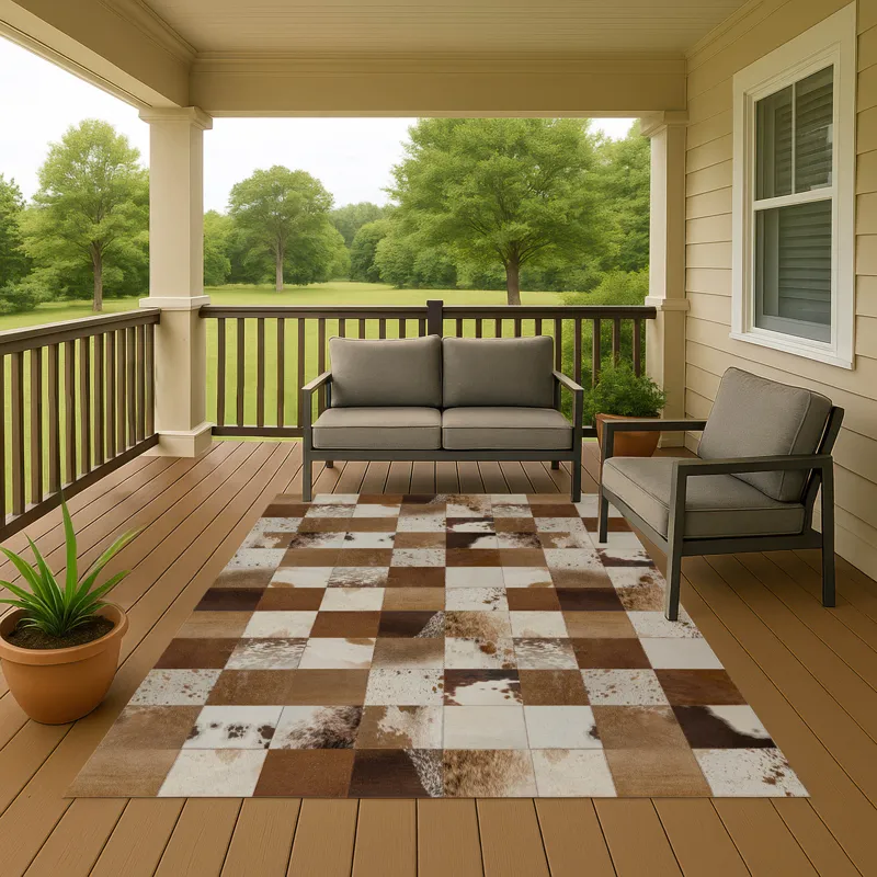 Luxury Washable Indoor/Outdoor Bozeman Brown 3\' x 5\' Rug