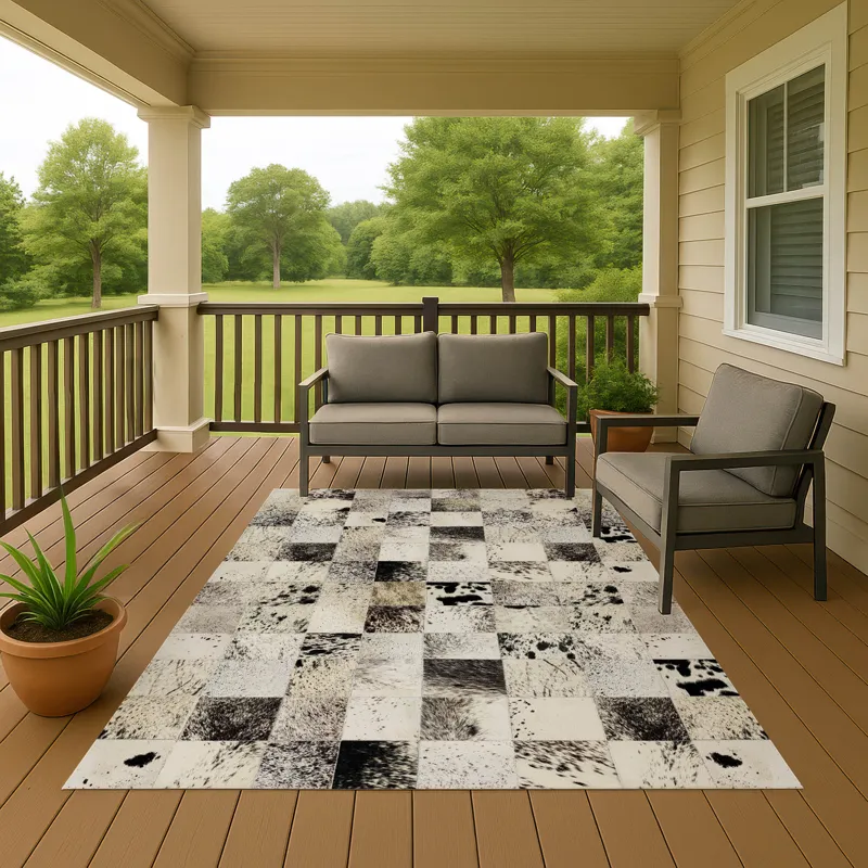 Luxury Washable Indoor/Outdoor Bozeman Cream 9\' x 12\' Rug