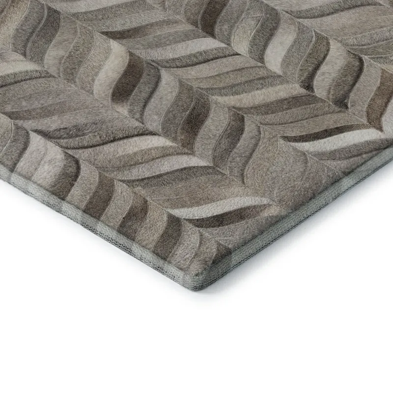 Luxury Washable Indoor/Outdoor Bozeman Gray 2\'3\" x 7\'6\" Runner Rug