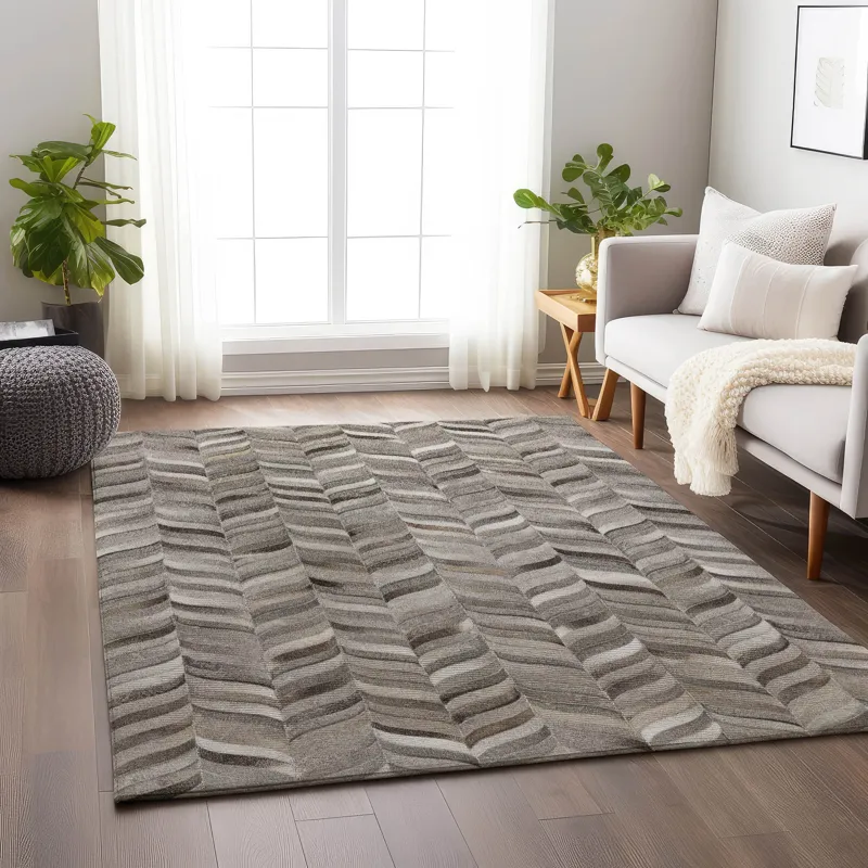 Luxury Washable Indoor/Outdoor Bozeman Gray 2\'6\" x 3\'10\" Rug