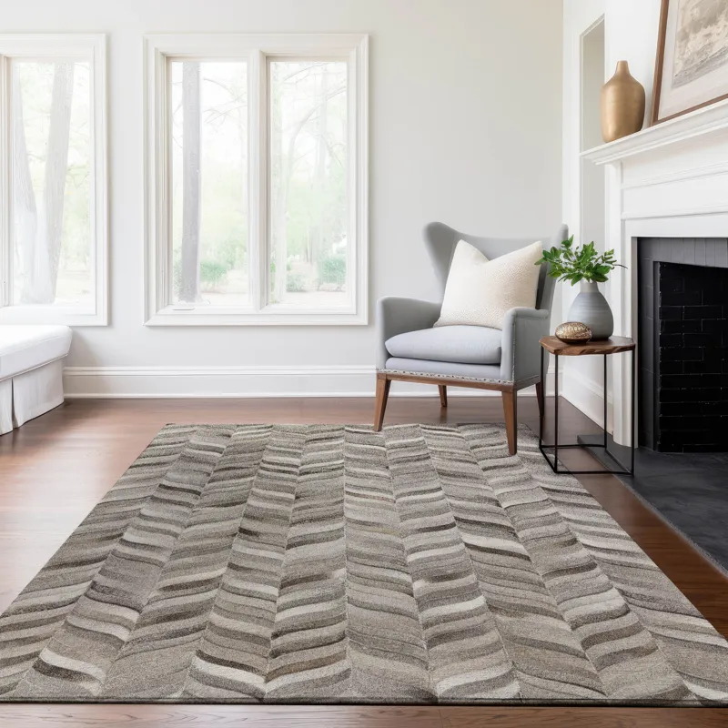 Luxury Washable Indoor/Outdoor Bozeman Gray 2\'6\" x 3\'10\" Rug
