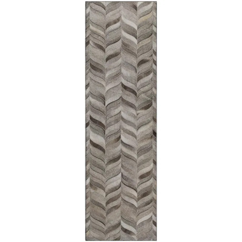 Luxury Washable Indoor/Outdoor Bozeman Gray 2\'3\" x 7\'6\" Runner Rug