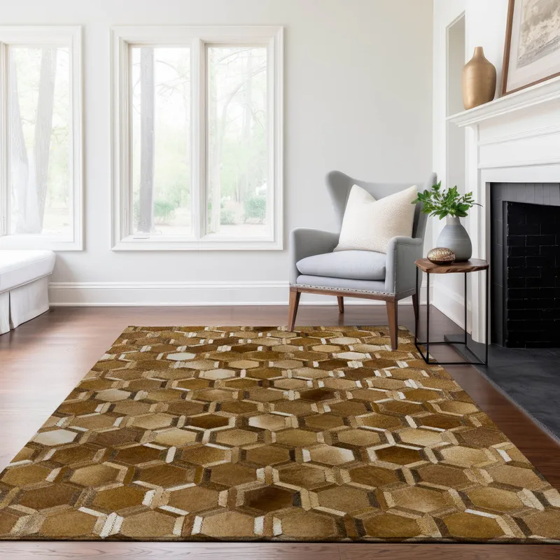 Luxury Washable Indoor/Outdoor Bozeman Brown 5\' x 7\'6\" Rug
