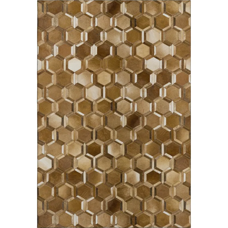 Luxury Washable Indoor/Outdoor Bozeman Brown 5\' x 7\'6\" Rug