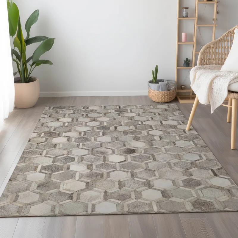 Luxury Washable Indoor/Outdoor Bozeman Gray 3\' x 5\' Rug
