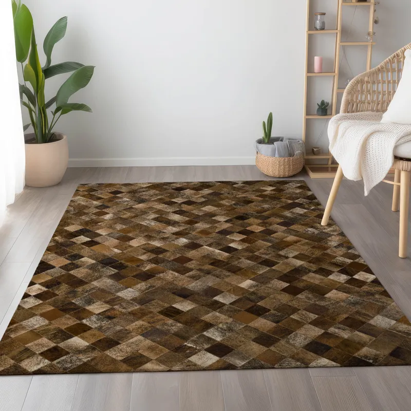 Luxury Washable Indoor/Outdoor Bozeman Brown 8\' x 10\' Rug