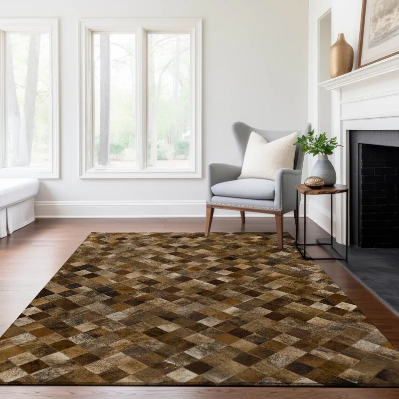 Luxury Washable Indoor/Outdoor Bozeman Brown 8\' x 10\' Rug