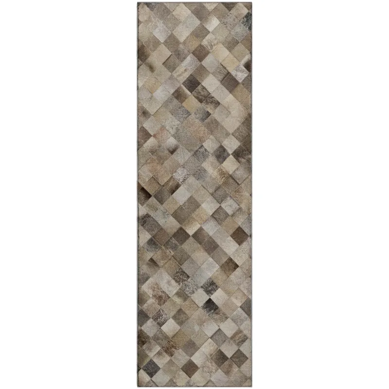 Luxury Washable Indoor/Outdoor Bozeman Gray 2\'3\" x 7\'6\" Runner Rug