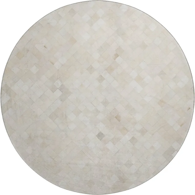 Luxury Washable Indoor/Outdoor Bozeman Linen 8\' x 8\' Round Rug