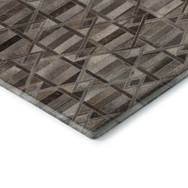 Luxury Washable Indoor/Outdoor Bozeman Gray 3\' x 5\' Rug
