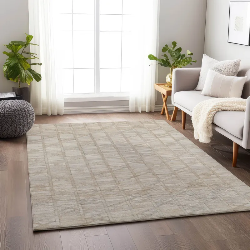 Luxury Washable Indoor/Outdoor Bozeman Linen 8\' x 10\' Rug