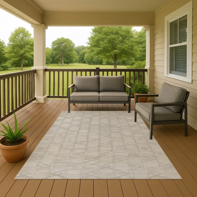 Luxury Washable Indoor/Outdoor Bozeman Linen 8\' x 10\' Rug