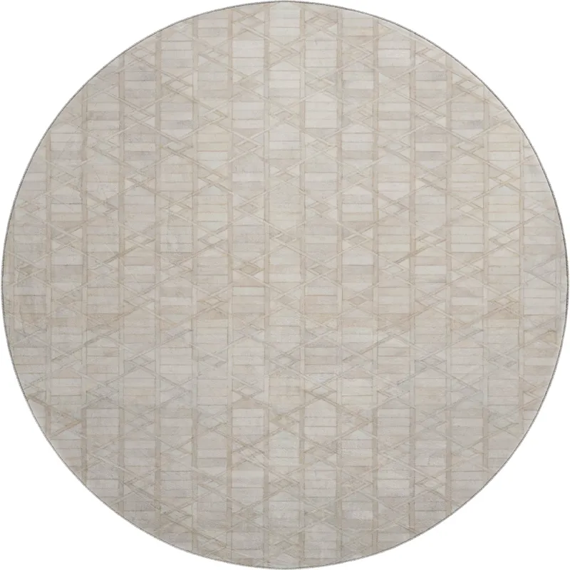 Luxury Washable Indoor/Outdoor Bozeman Linen 8\' x 8\' Round Rug