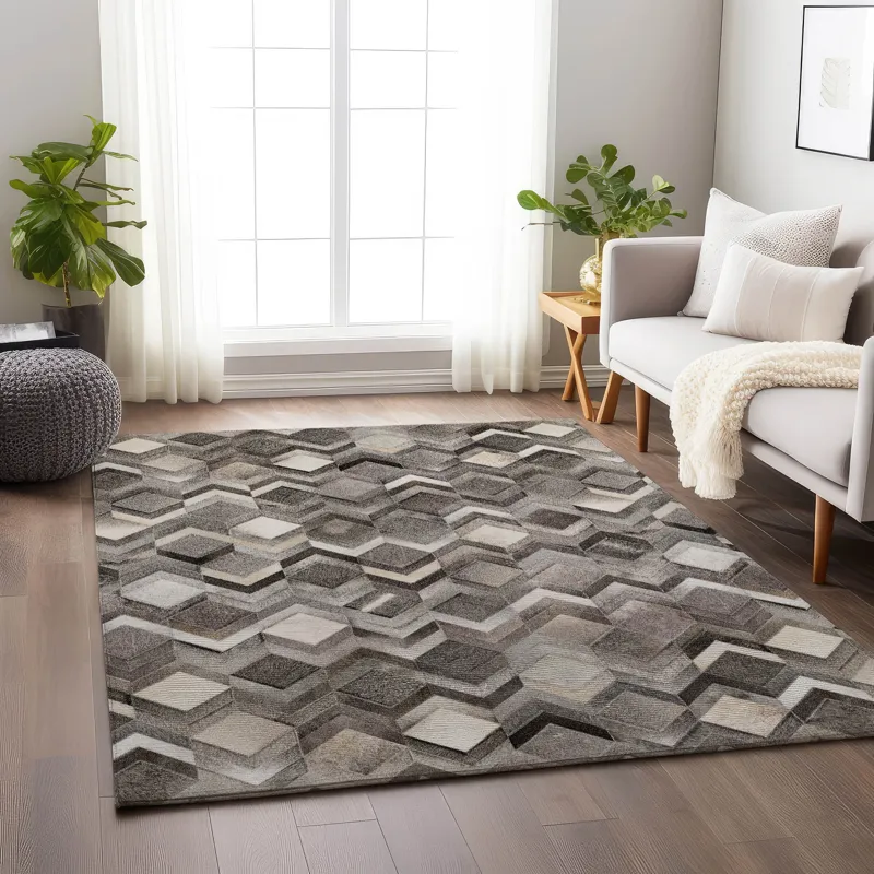 Luxury Washable Indoor/Outdoor Bozeman Gray 2\'6\" x 3\'10\" Rug