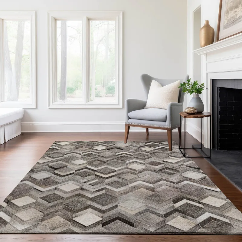 Luxury Washable Indoor/Outdoor Bozeman Gray 2\'6\" x 3\'10\" Rug