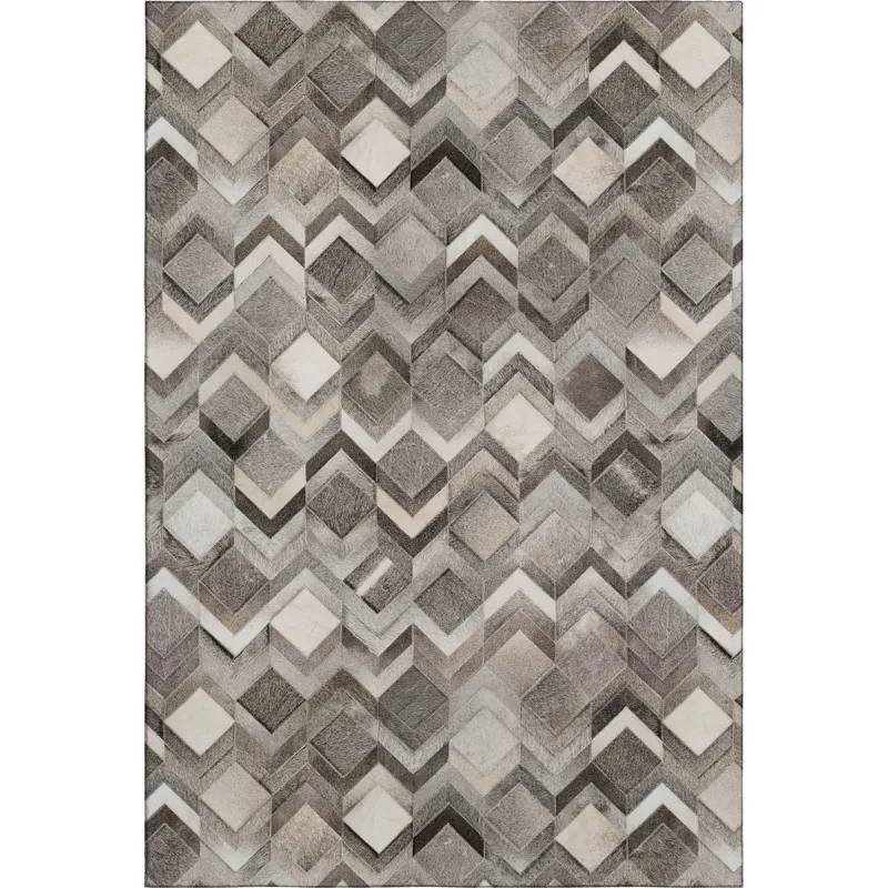 Luxury Washable Indoor/Outdoor Bozeman Gray 2\'6\" x 3\'10\" Rug