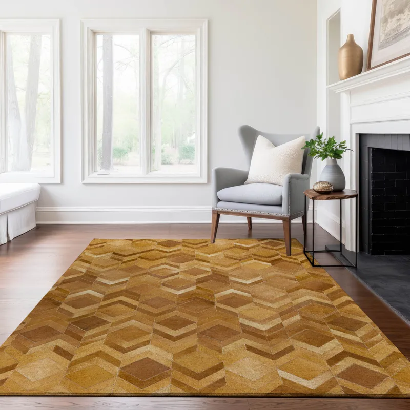 Luxury Washable Indoor/Outdoor Bozeman Rust 9\' x 12\' Rug