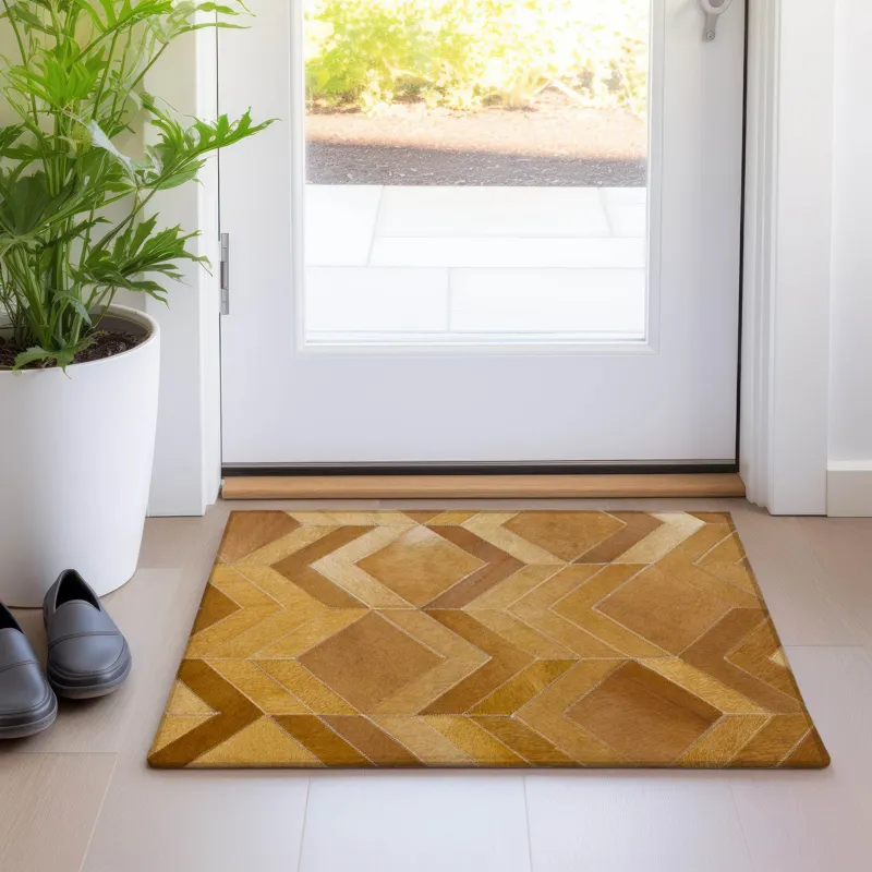 Luxury Washable Indoor/Outdoor Bozeman Rust 1\'8\" x 2\'6\" Rug